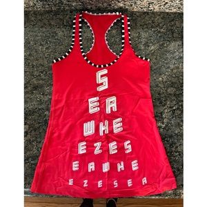 Lululemon Limited Edition Seawheeze Racerback Tank Red / Print Size 6